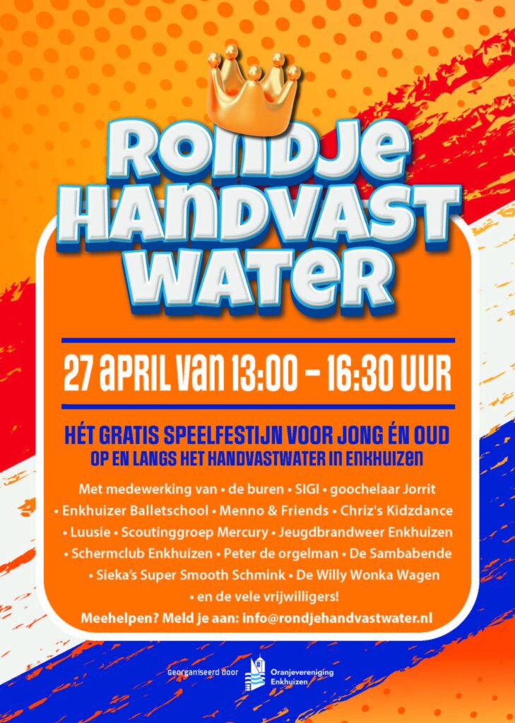 Rondje handvastwater Koningsdag Enkhuizen 2026